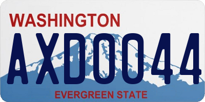 WA license plate AXD0044