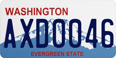 WA license plate AXD0046