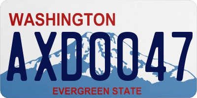 WA license plate AXD0047