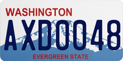 WA license plate AXD0048