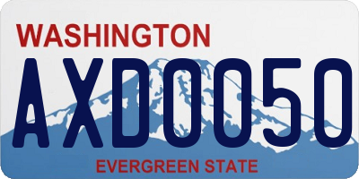 WA license plate AXD0050