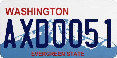 WA license plate AXD0051