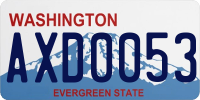 WA license plate AXD0053