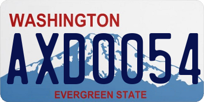WA license plate AXD0054