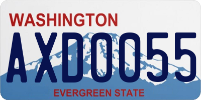 WA license plate AXD0055
