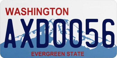 WA license plate AXD0056