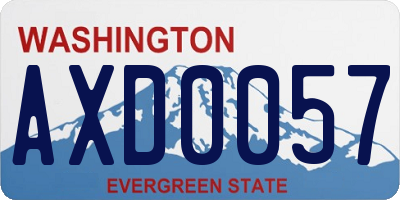 WA license plate AXD0057