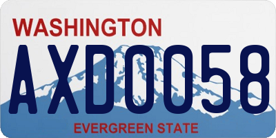 WA license plate AXD0058