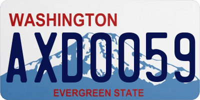 WA license plate AXD0059