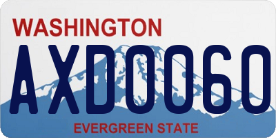 WA license plate AXD0060