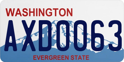 WA license plate AXD0063