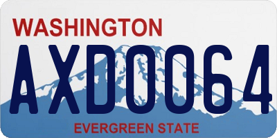 WA license plate AXD0064