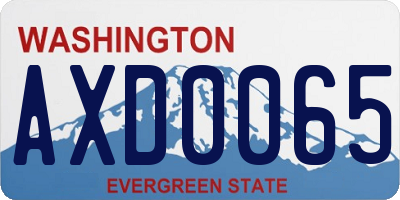 WA license plate AXD0065