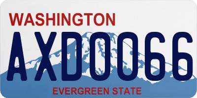 WA license plate AXD0066