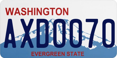 WA license plate AXD0070