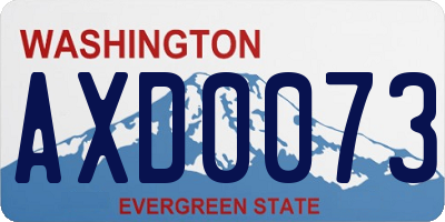 WA license plate AXD0073