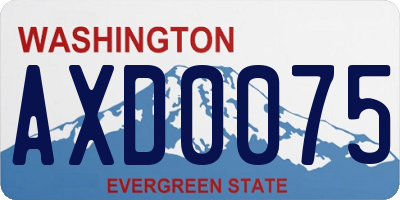 WA license plate AXD0075