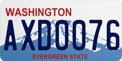 WA license plate AXD0076