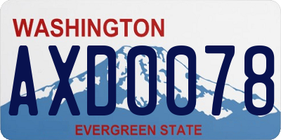 WA license plate AXD0078