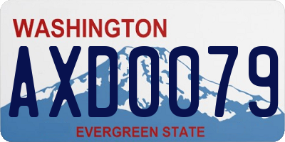 WA license plate AXD0079