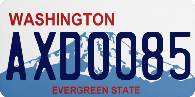 WA license plate AXD0085