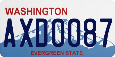 WA license plate AXD0087