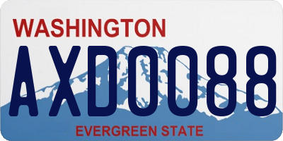 WA license plate AXD0088