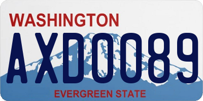 WA license plate AXD0089