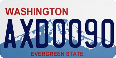 WA license plate AXD0090
