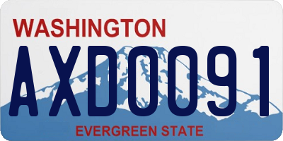 WA license plate AXD0091