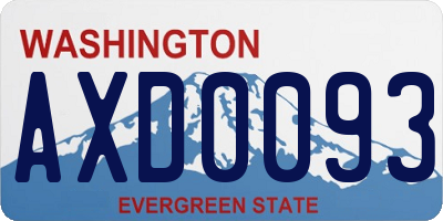 WA license plate AXD0093