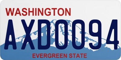 WA license plate AXD0094