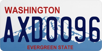 WA license plate AXD0096