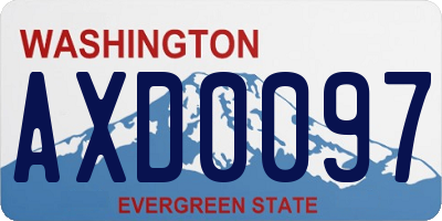 WA license plate AXD0097