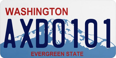 WA license plate AXD0101