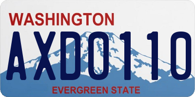 WA license plate AXD0110