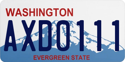 WA license plate AXD0111
