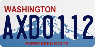 WA license plate AXD0112