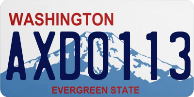 WA license plate AXD0113