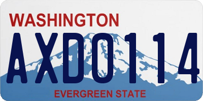 WA license plate AXD0114