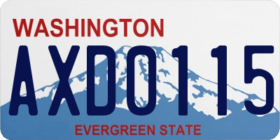 WA license plate AXD0115