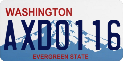 WA license plate AXD0116