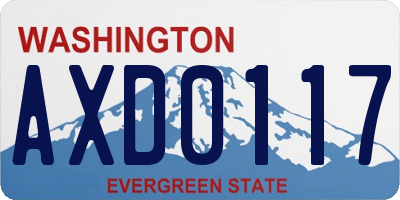 WA license plate AXD0117