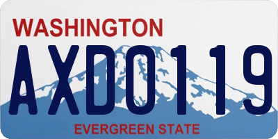 WA license plate AXD0119