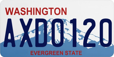 WA license plate AXD0120