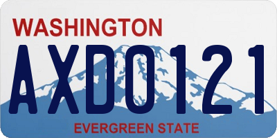 WA license plate AXD0121
