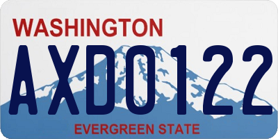 WA license plate AXD0122