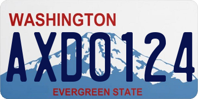 WA license plate AXD0124