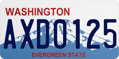 WA license plate AXD0125