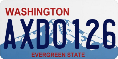 WA license plate AXD0126